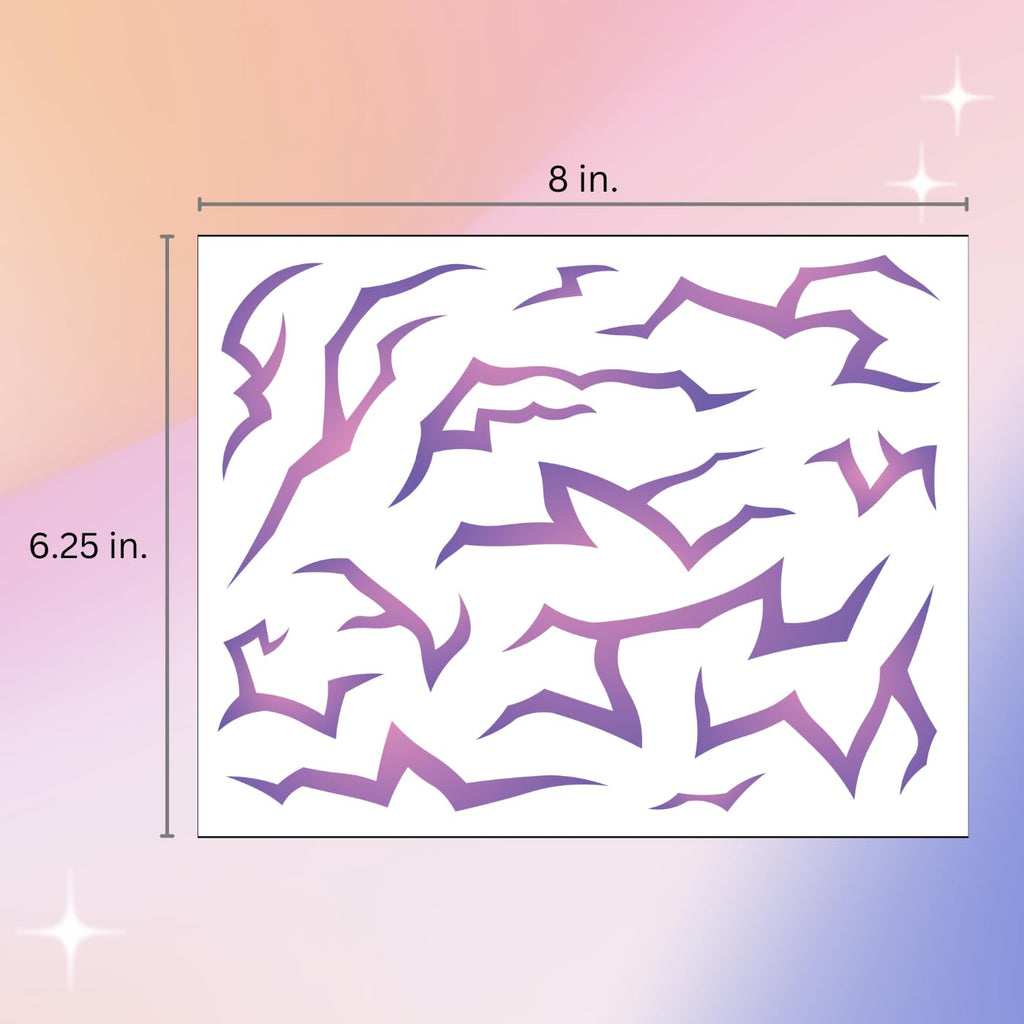 Pixel Hearts UV Glow Demon Tattoos – Blacklight Neon Blue for Cosplay & Parties