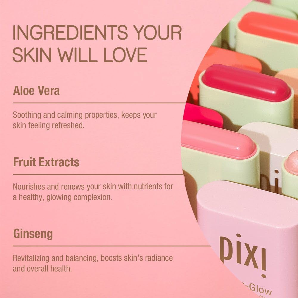 Pixi Beaming Bliss On-the-Glow Trio – Hydrating Cheek Tint, Bronzer & Highlighter (Travel Size, Vegan)