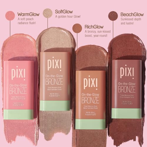 Pixi Beaming Bliss On-the-Glow Trio – Hydrating Cheek Tint, Bronzer & Highlighter (Travel Size, Vegan)