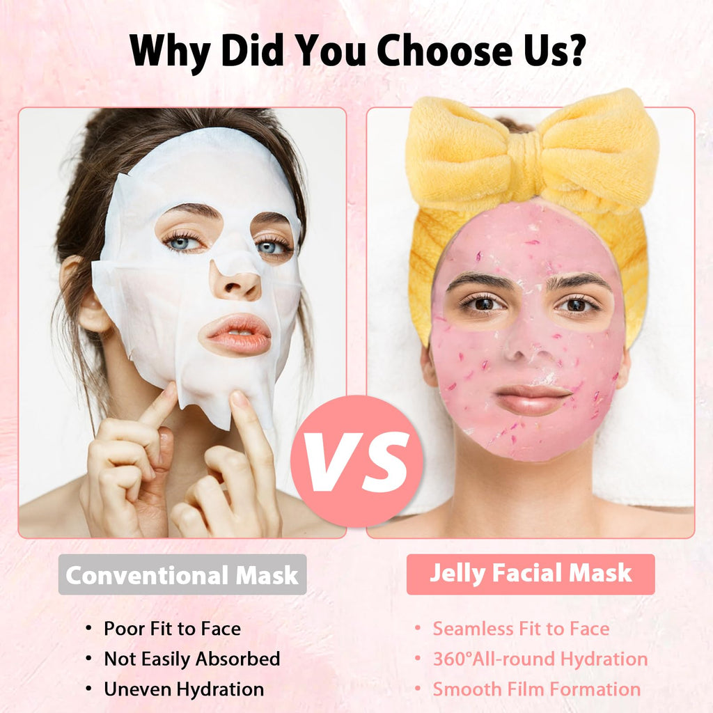 Pjordo Jelly Masks Set – 10-Flavor Powder Kit for At-Home Spa Facial