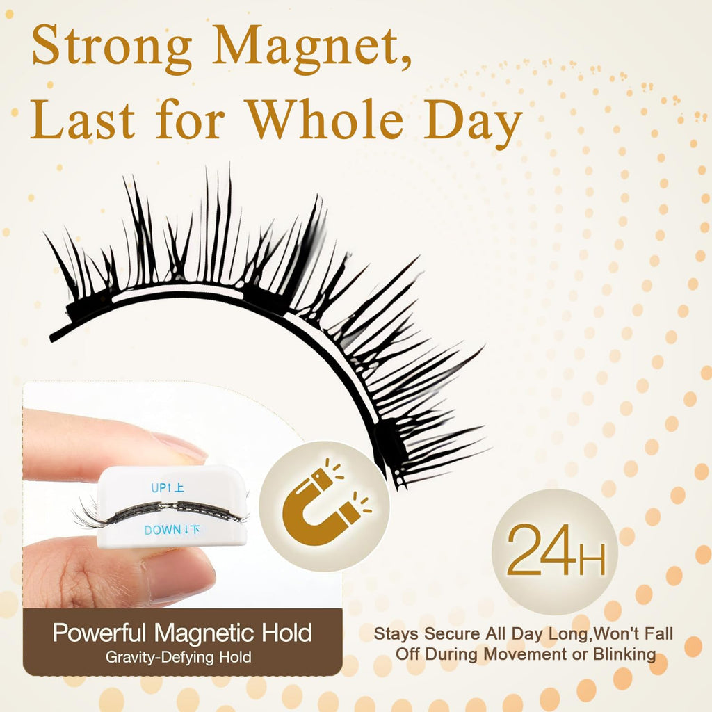 PKsiauya Ginani Magnetic Lashes with Applicator – Reusable, No Glue, Lightweight Comfort