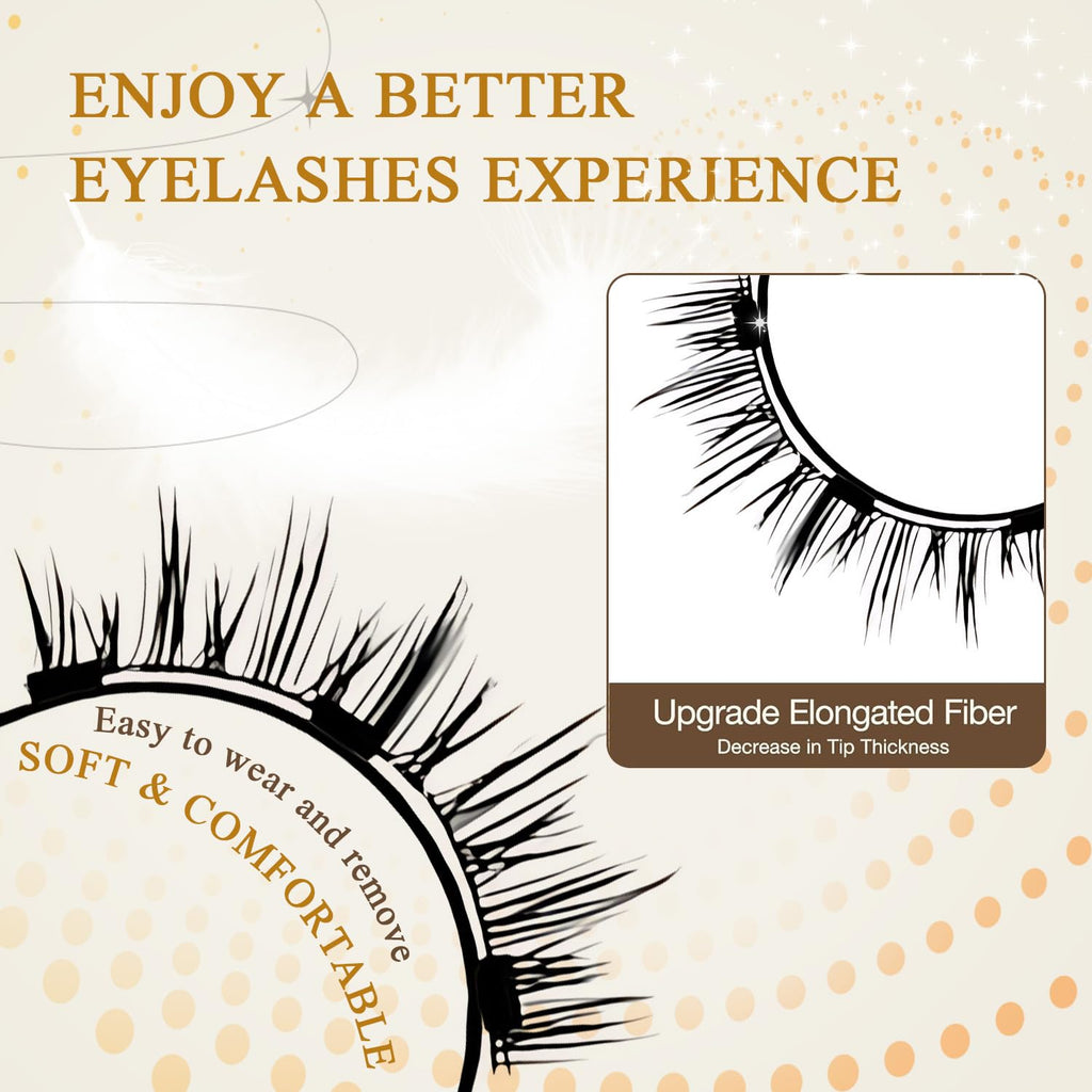 PKsiauya Ginani Magnetic Lashes with Applicator – Reusable, No Glue, Lightweight Comfort