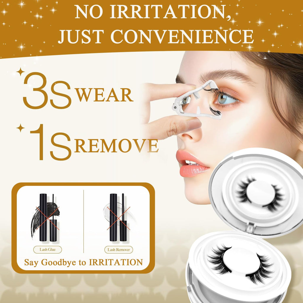PKsiauya Ginani Magnetic Lashes with Applicator – Reusable, No Glue, Lightweight Comfort