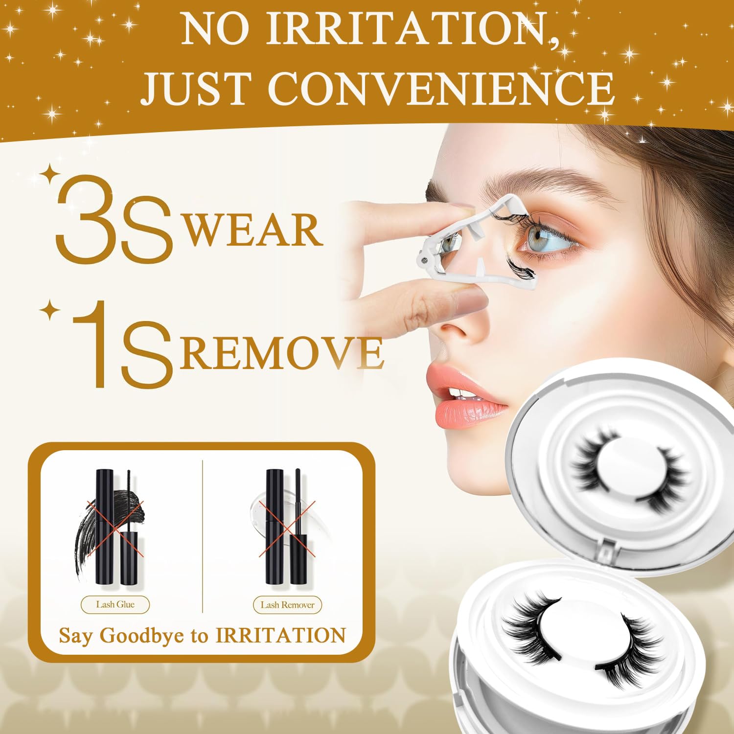 PKsiauya Hunnyfit Magnetic Lashes – No Glue, Easy Applicator, Reusable Up to 202 Uses
