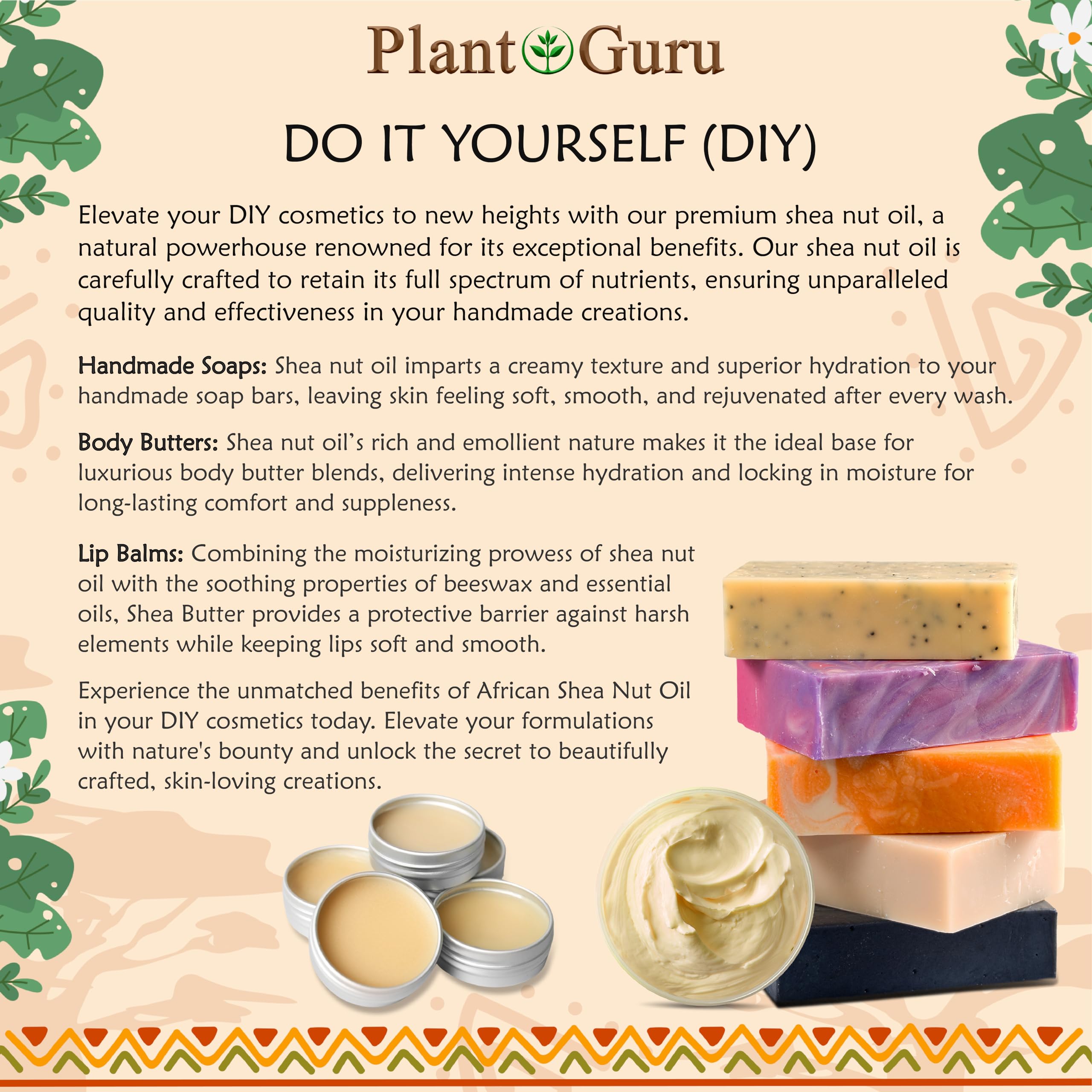 Plant Guru African Shea Nut Oil 32 oz – Pure Skin, Hair & DIY Beauty