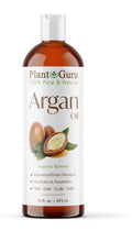 Plant Guru Argan Oil 16oz — Cold-Pressed Morocco Virgin, 100% Pure for Hair, Skin & Body