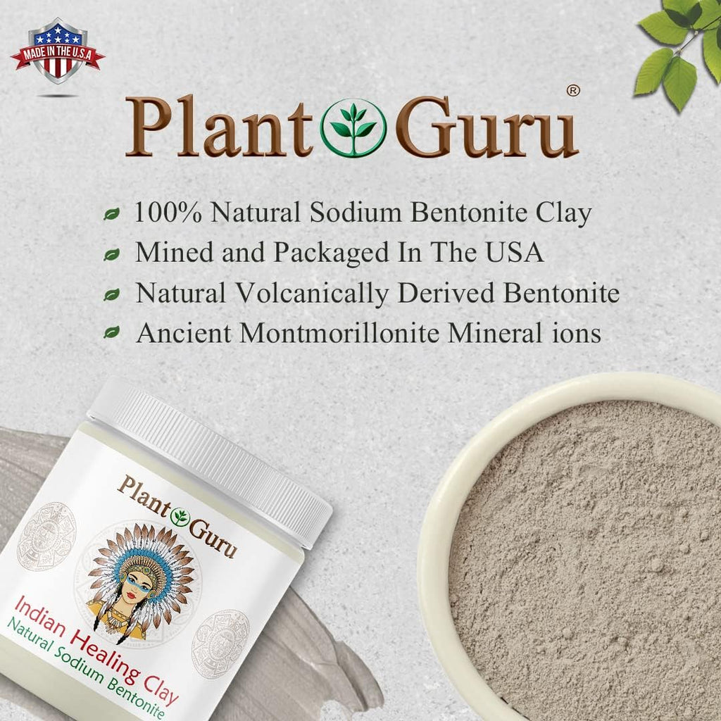 Plant Guru Sodium Bentonite Clay Powder 5 lbs – Indian Healing Clay for Deep Pore Cleansing