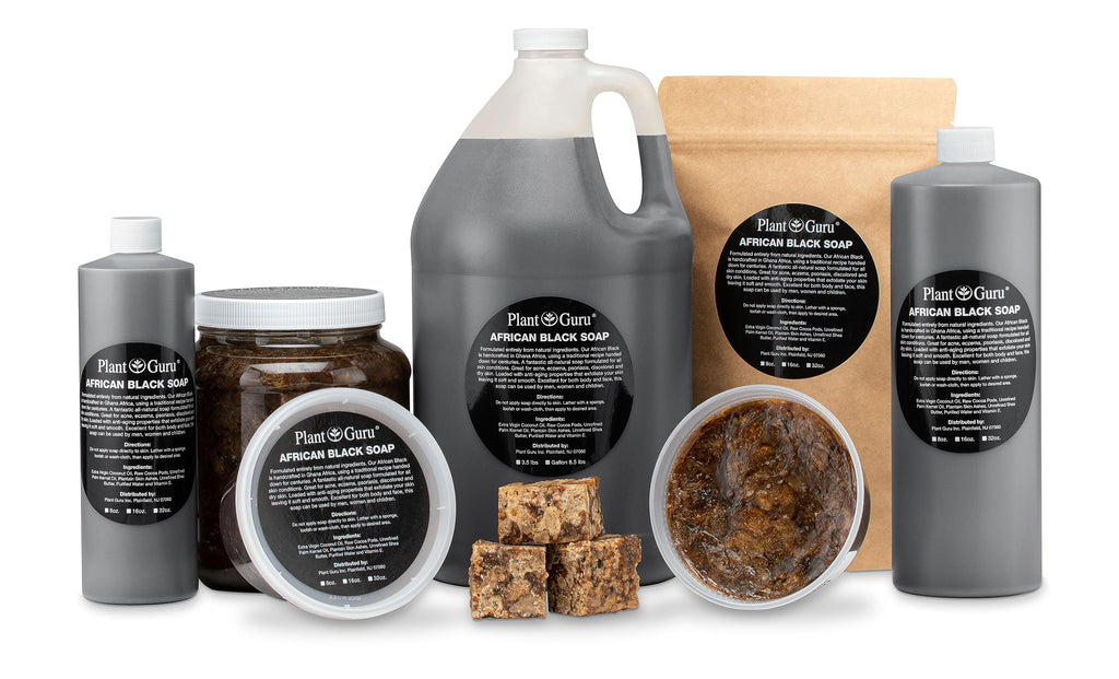 Plant Guru Raw African Black Soap – 5 lbs Bulk Bars, 100% Natural from Ghana