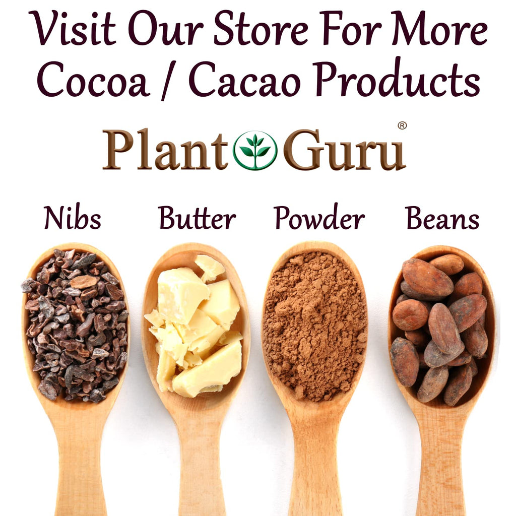 Plant Guru Raw Cocoa Butter 8 oz Bar – 100% Pure Arriba Nacional Ecuador Cocoa for Lip Balms, Body Butters & Soap Making