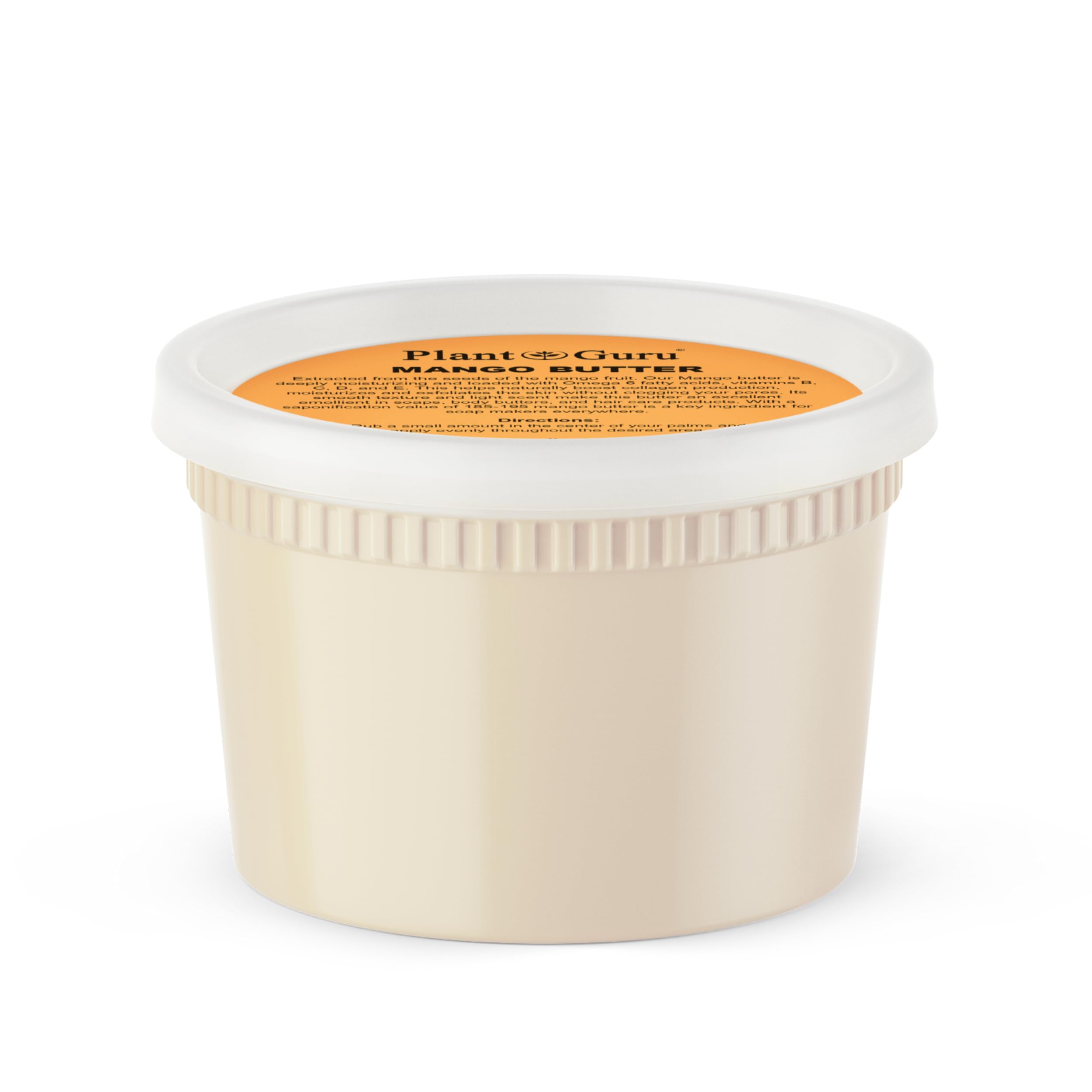Plant Guru Raw Mango Butter 16 oz – 100% Pure, Unrefined for Skin & Hair