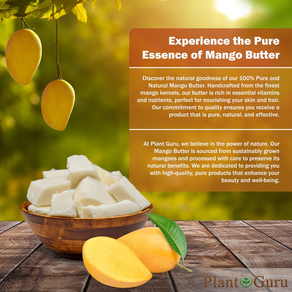 Plant Guru Mango Butter 32 oz Bulk – 100% Pure & Unrefined for Skin, Hair & DIY