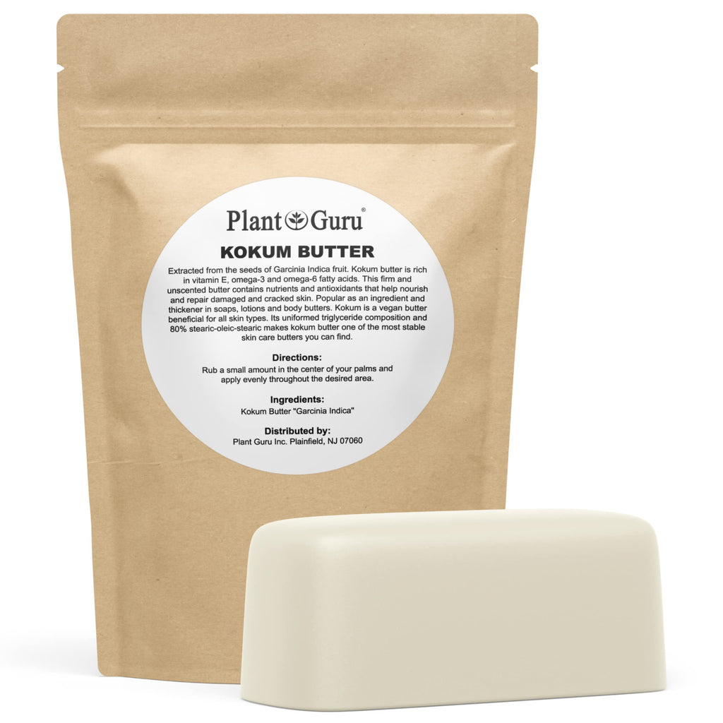 Plant Guru Raw Kokum Butter 1 lb – Pure Vegan Skin & Hair Moisturizer
