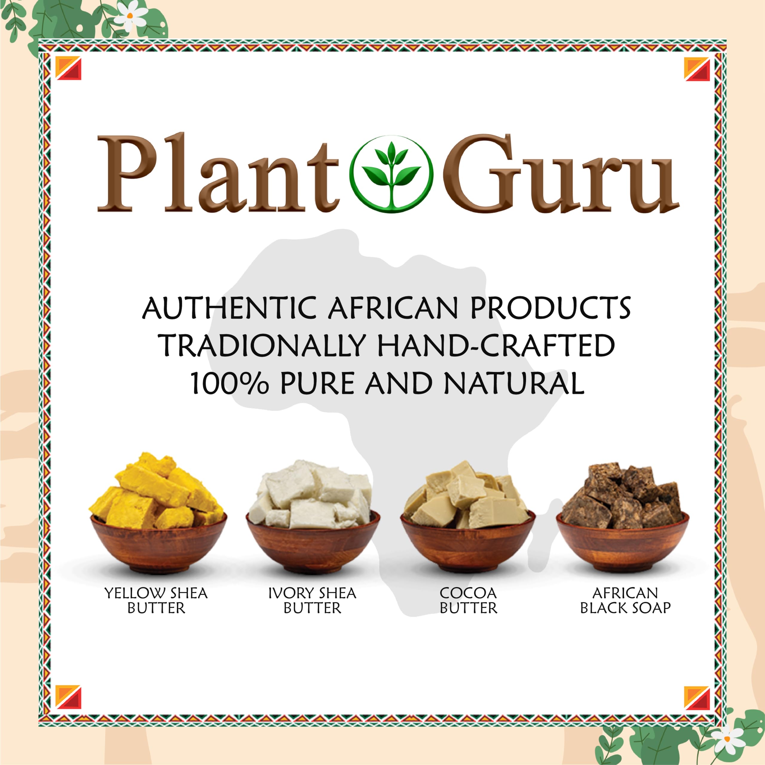 Plant Guru Raw African Shea Butter 3 lbs – 100% Pure, Unrefined Ivory Grade A