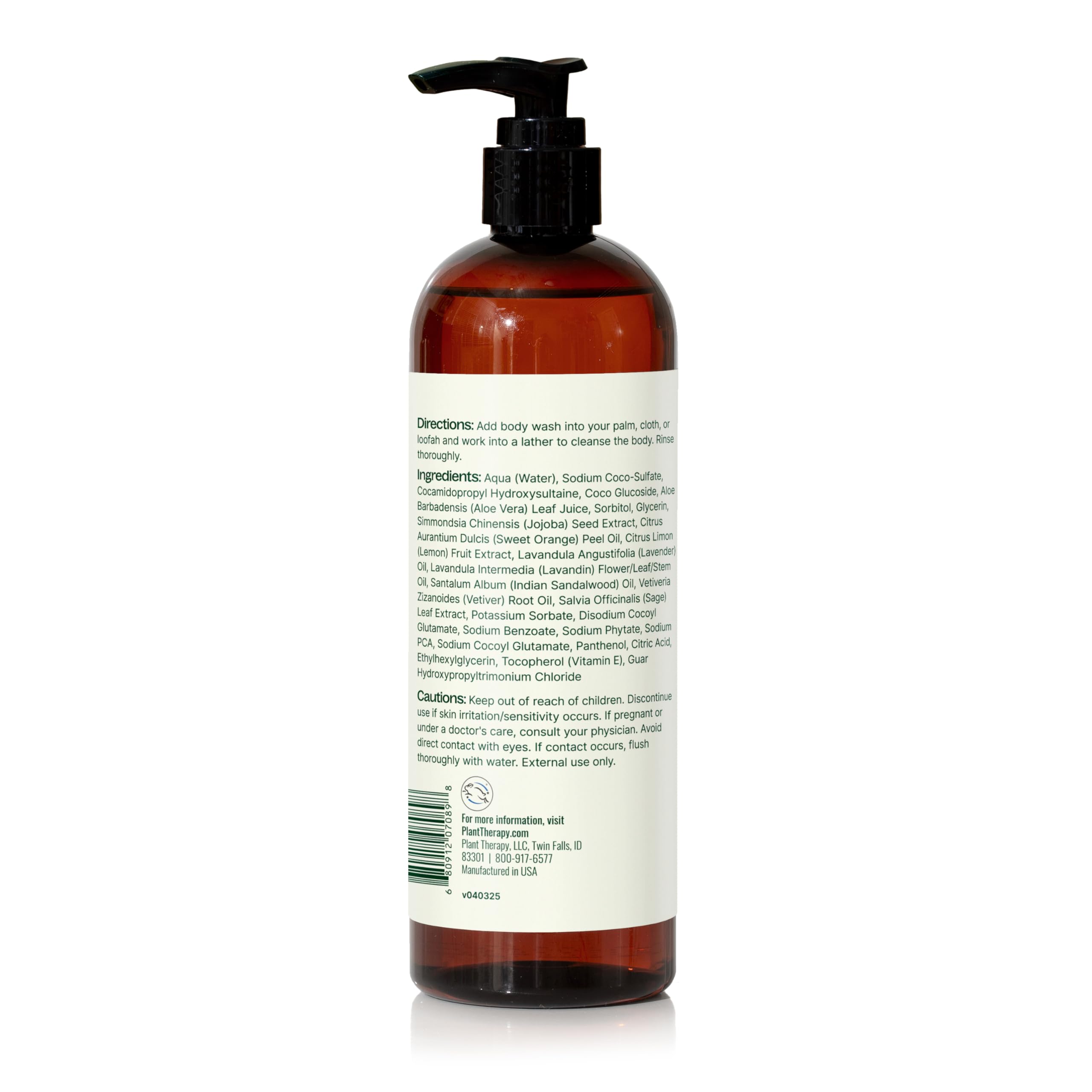 Plant Therapy Lavender Sandalwood Body Wash | Gentle, Sulfate-Free Hydration for All Skin Types (16 oz)