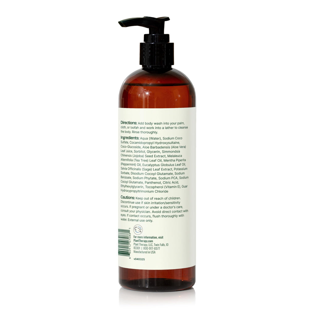 Plant Therapy Tea Tree & Peppermint Body Wash 16 oz | Sulfate-Free, All Skin Types