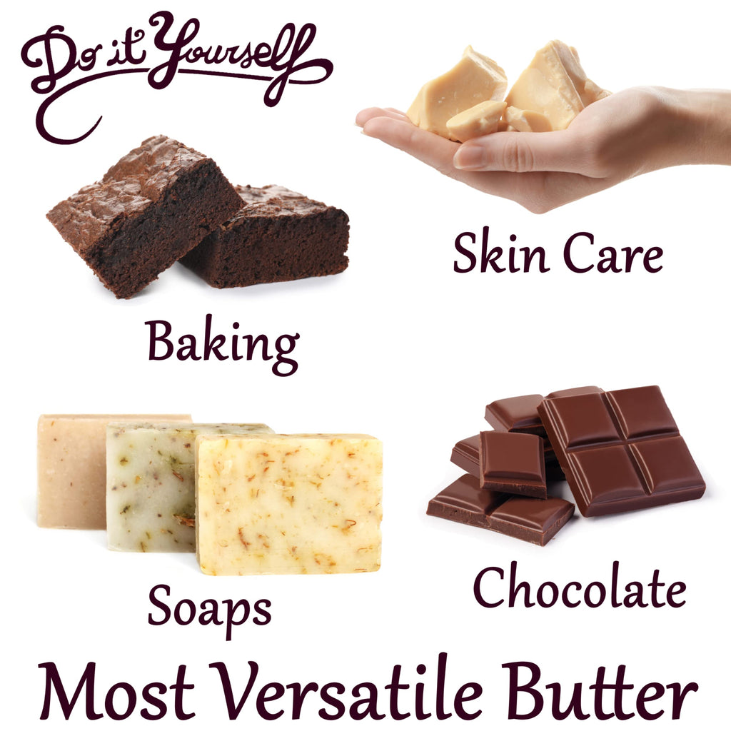 Plant Guru Raw Cocoa Butter 16 oz – 100% Pure Unrefined Arriba Nacional Cocoa, Bulk for Lip Balms & DIY Body Butters
