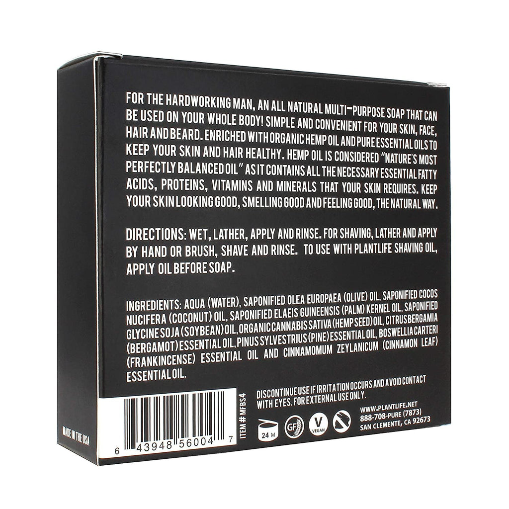 Plantlife Man and Nature All-N-1 6-Bar Soap Pack - Moisturizing & Handcrafted in California