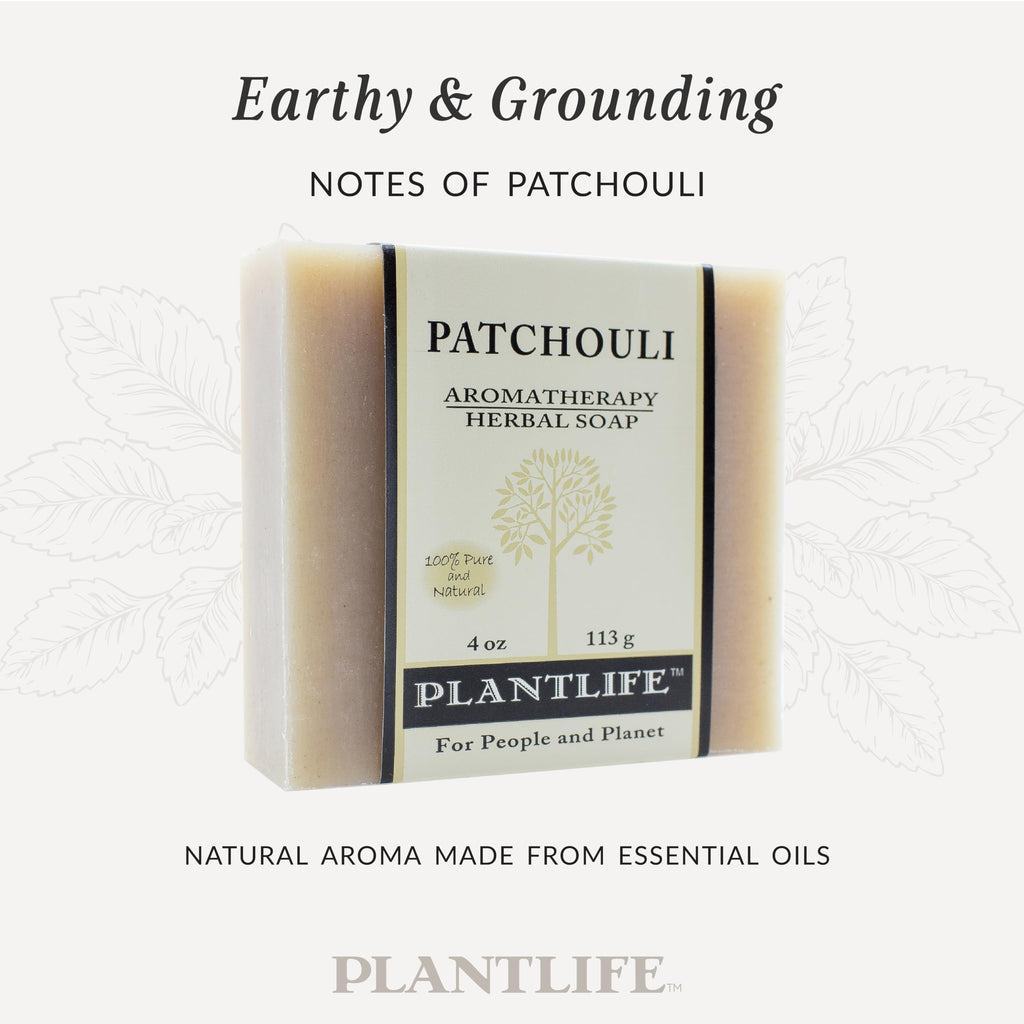 Plantlife Patchouli 3-Pack Bar Soap | Moisturizing, Hand-Crafted, Plant-Based | Made in California