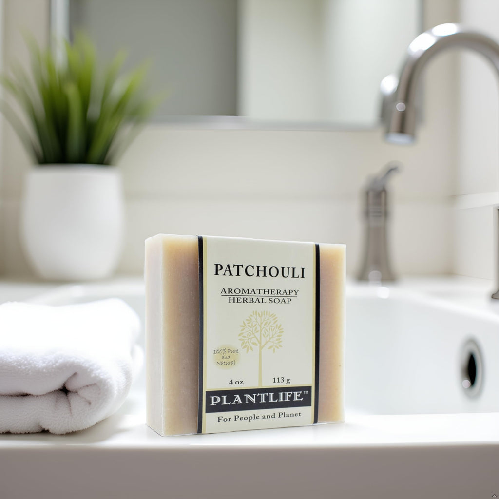 Plantlife Patchouli 3-Pack Bar Soap | Moisturizing, Hand-Crafted, Plant-Based | Made in California