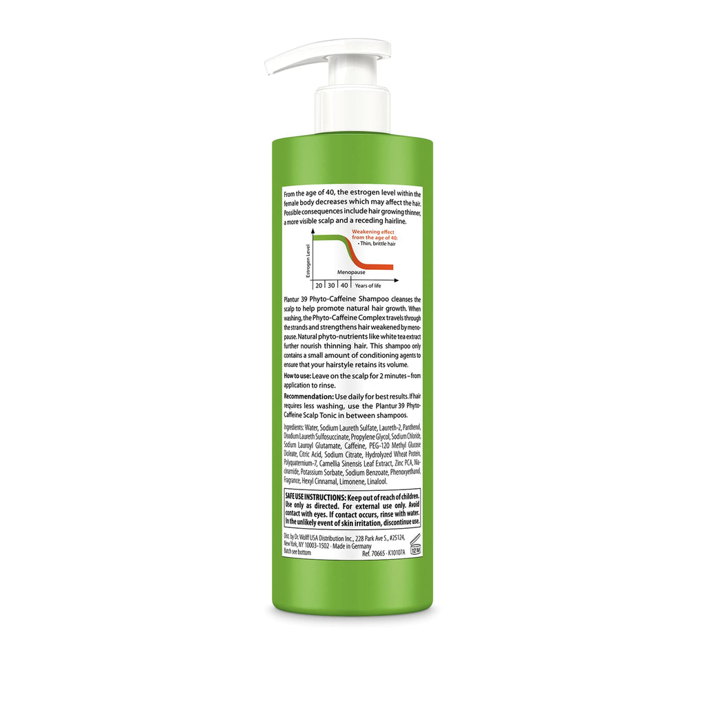 Plantur 39 Fine & Brittle Hair Shampoo – Phyto-Caffeine Formula for Women’s Thinning Hair | 16.9 fl oz
