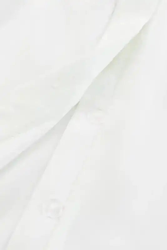 Pleated Neck Stretch Cuff Shirt