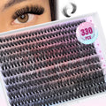 Pleell Lash Clusters 330Pcs – 6D Fluffy DIY Volume Lashes, D-Curve (40D)