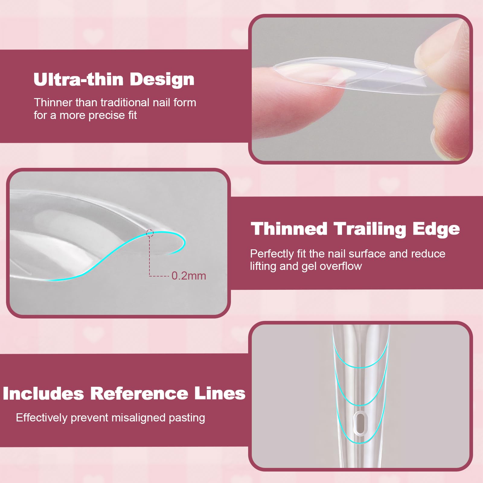 Plman 240 PCS Sandwich Nail Dual Forms – Polygel & Builder Gel Extension Kit (14 Sizes, Trapezoidal)