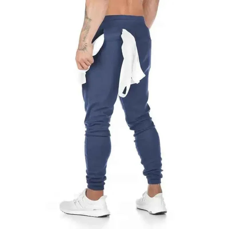 Plus size Jogger Pants Workout Gym sweat trouser Side Zipper Pockets Slim Fit trousers for men