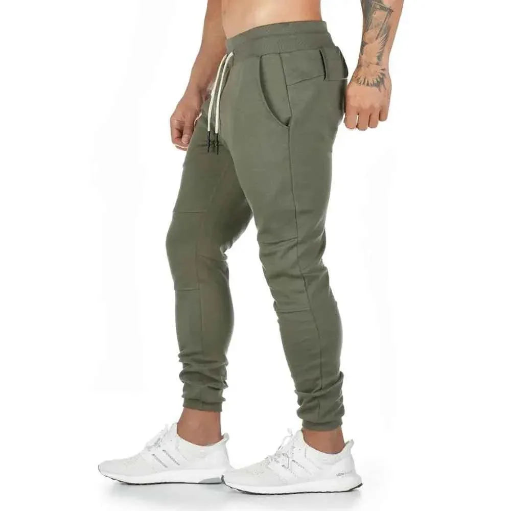 Plus size Jogger Pants Workout Gym sweat trouser Side Zipper Pockets Slim Fit trousers for men