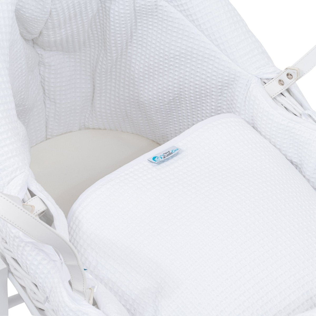 Pod White Waffle Moses Basket Bedding Set (Basket Not Included!)