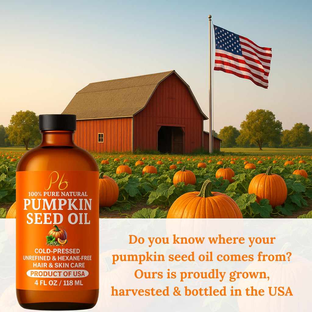 Pomberries Pumpkin Seed Oil – Cold-Pressed & 100% Pure, 4 oz Glass Bottle