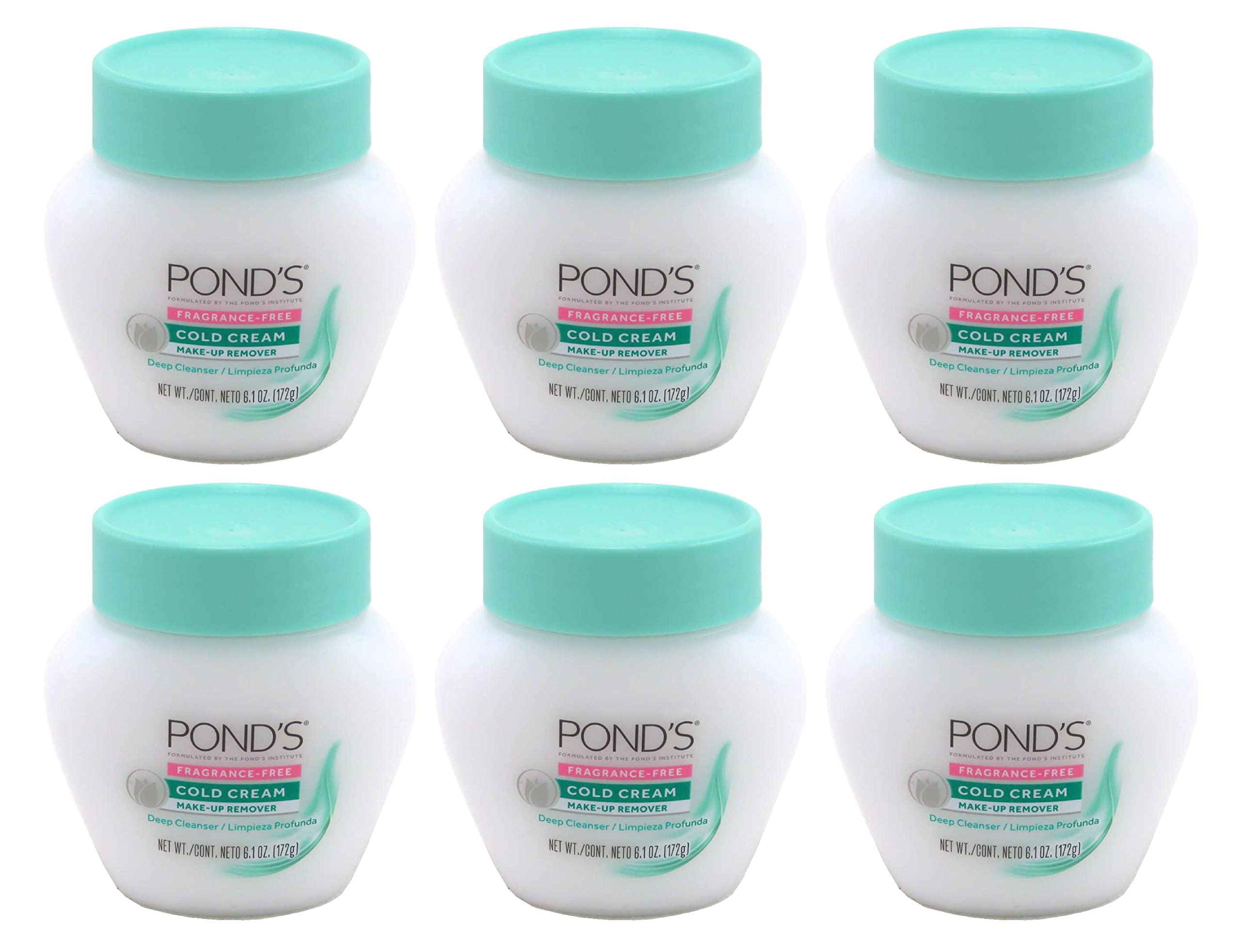 POND'S Cold Cream Makeup Remover Fragrance-Free – 6.1 oz Pack of 6