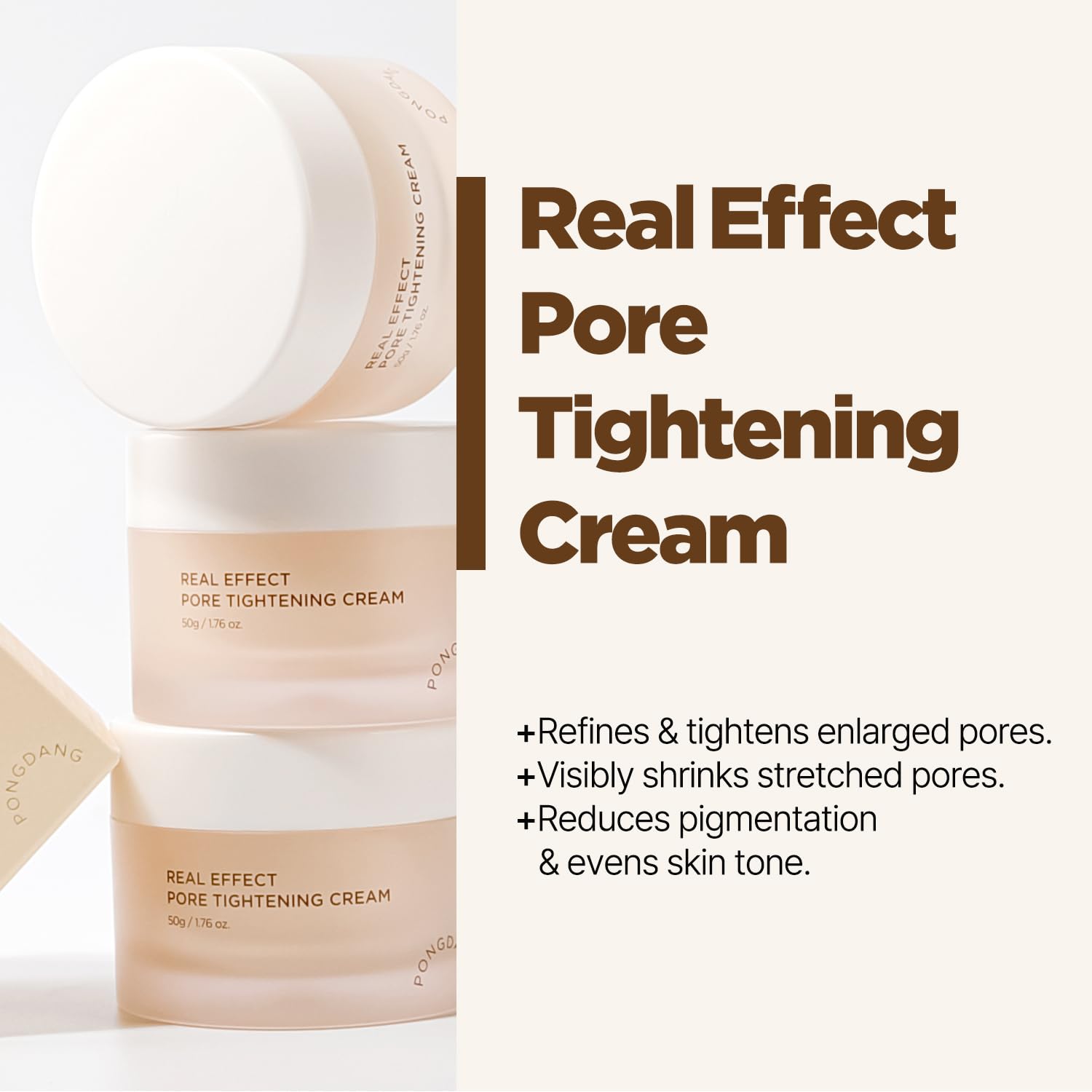 PONGDANG Pore Tightening Cream 1.76 oz | Hydrating & Refining Formula with Niacinamide & White Truffle | Korean Skincare
