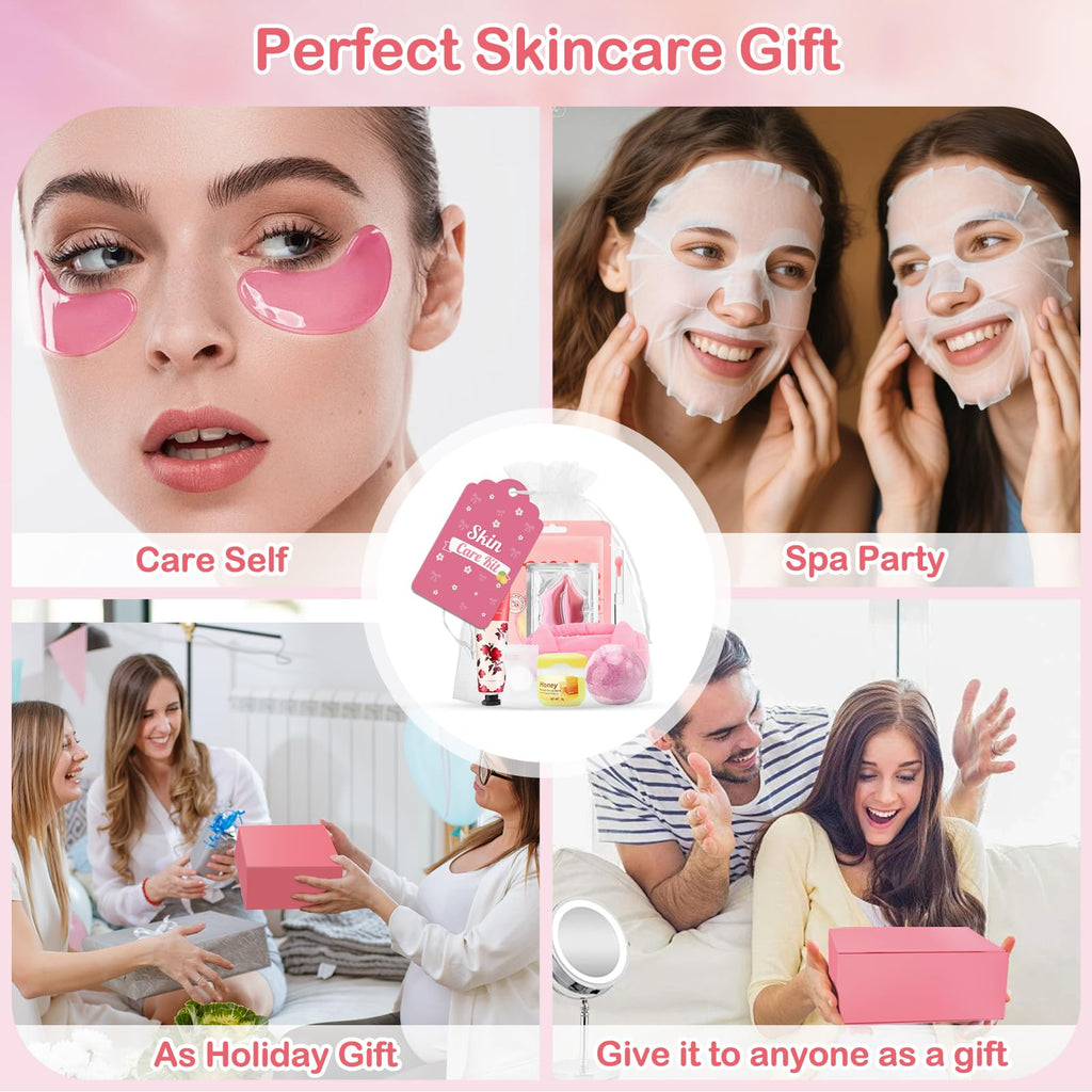 Ponhey 88 PCS Spa Party Supplies – Spa Favors with Masks, Hand Cream, Lip Balm & Foot Bath Bombs