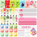 Ponhey 132 PCS Spa Party Supplies - Facial Masks, Lip Care & Foot Bath Bombs