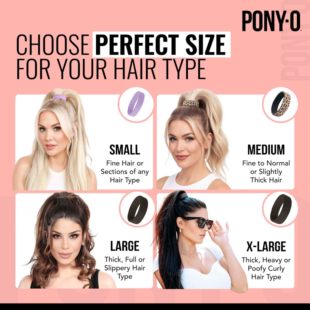 PONY-O 2 Large Bendable Hair Ties – Secure, Gentle Hold for Thick Hair (Copper Core)