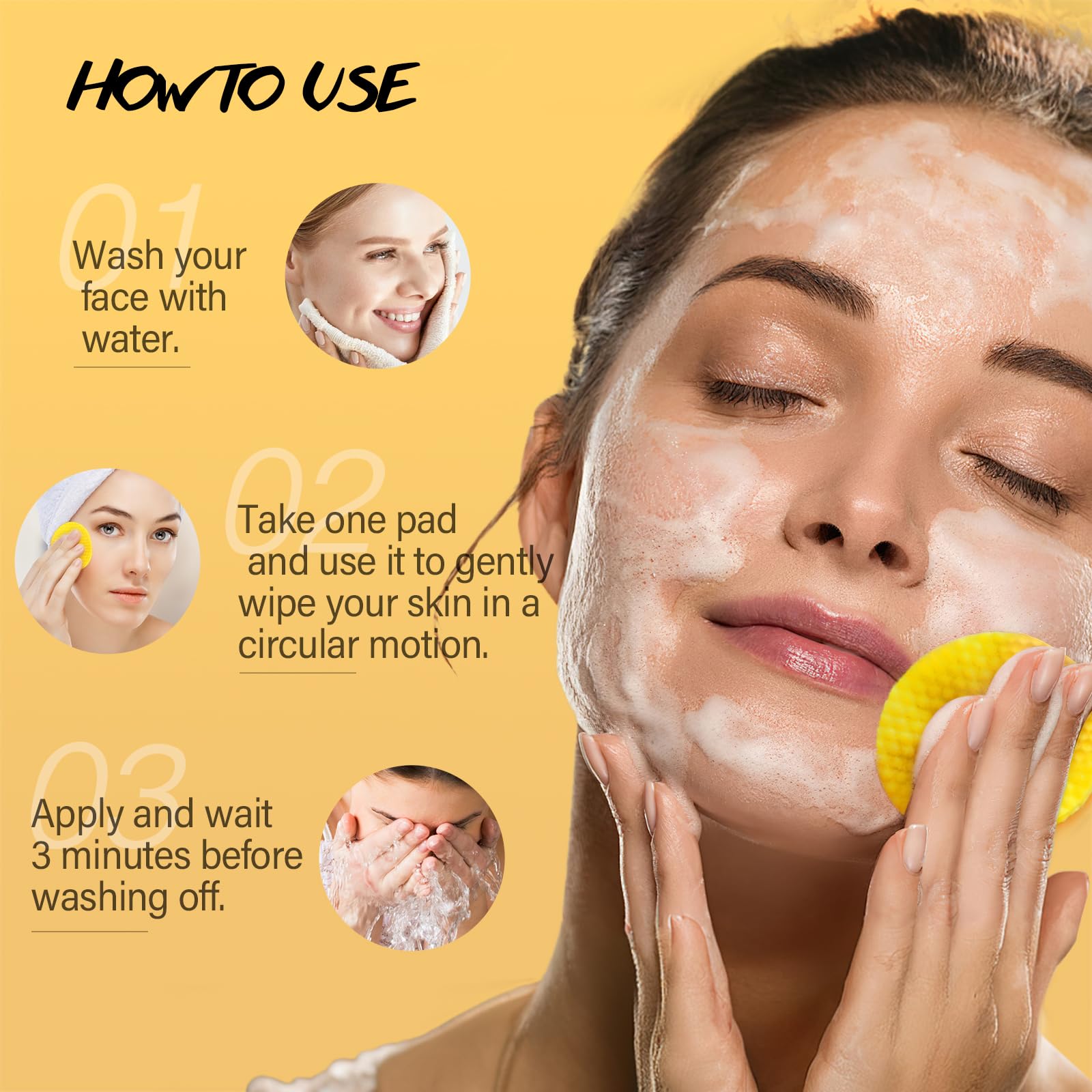 POP MODERN.C Turmeric Kojic Acid Cleansing Pads — 60 Pcs for Even Skin Tone, Vitamin C Exfoliating Pads