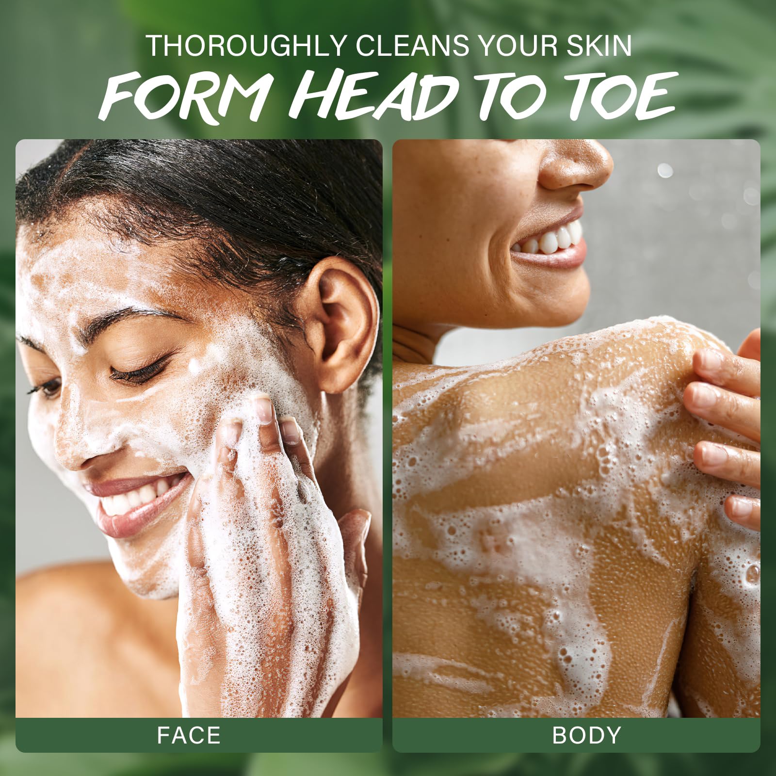 POP MODERN.C Tea Tree Oil Soap Bar – All-Natural Face & Body Wash Kit with Holder, Scrubber & Mesh Bag