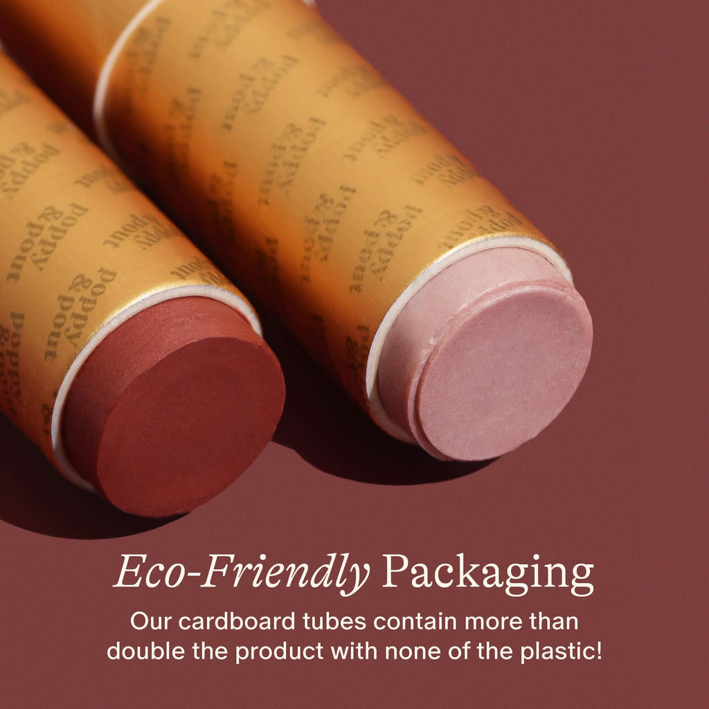 Poppy & Pout All Natural Lip Tints – Bare & Beautiful Trio | Cruelty Free, Sustainable Cardboard Tubes
