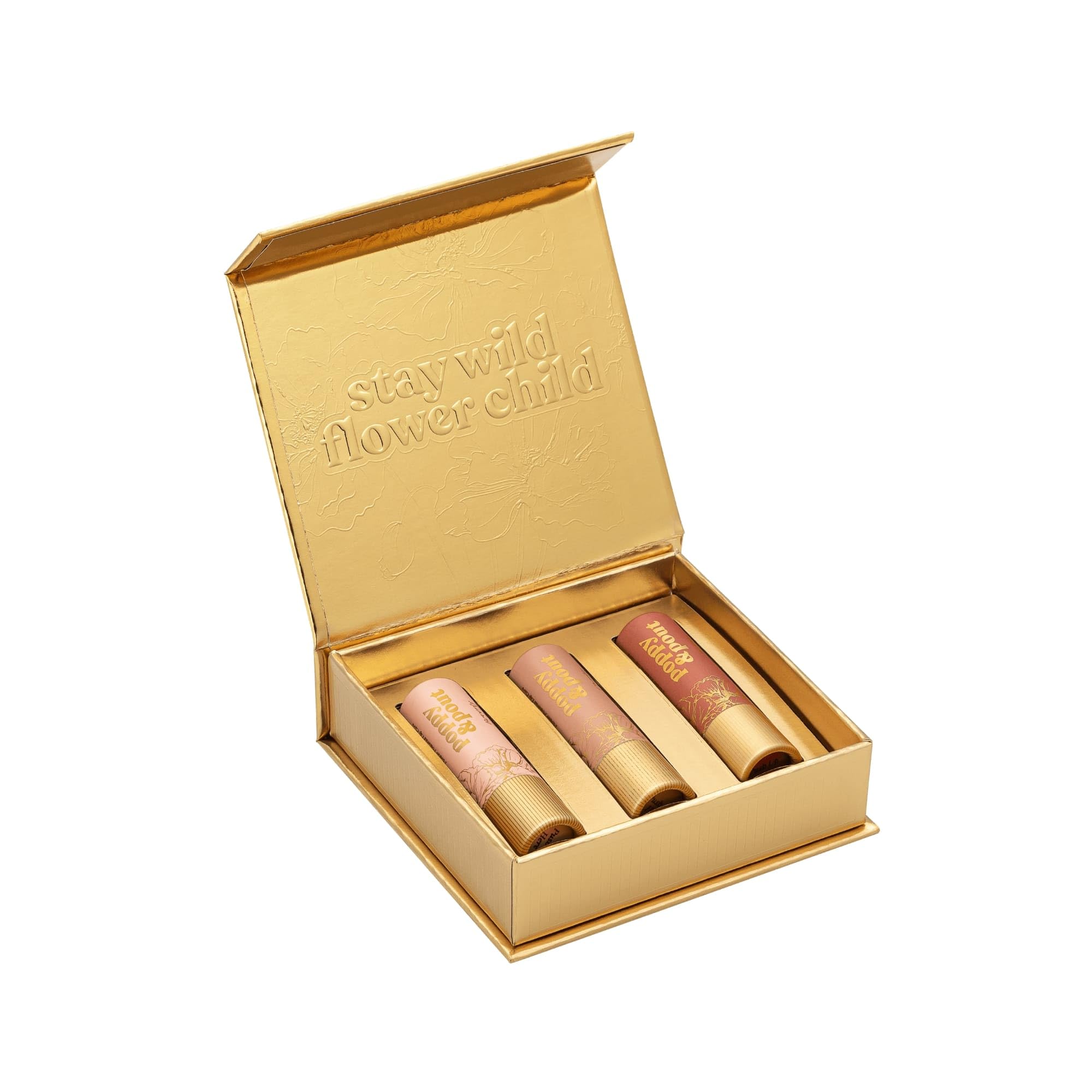 Poppy & Pout All Natural Lip Tints – Bare & Beautiful Trio | Cruelty Free, Sustainable Cardboard Tubes