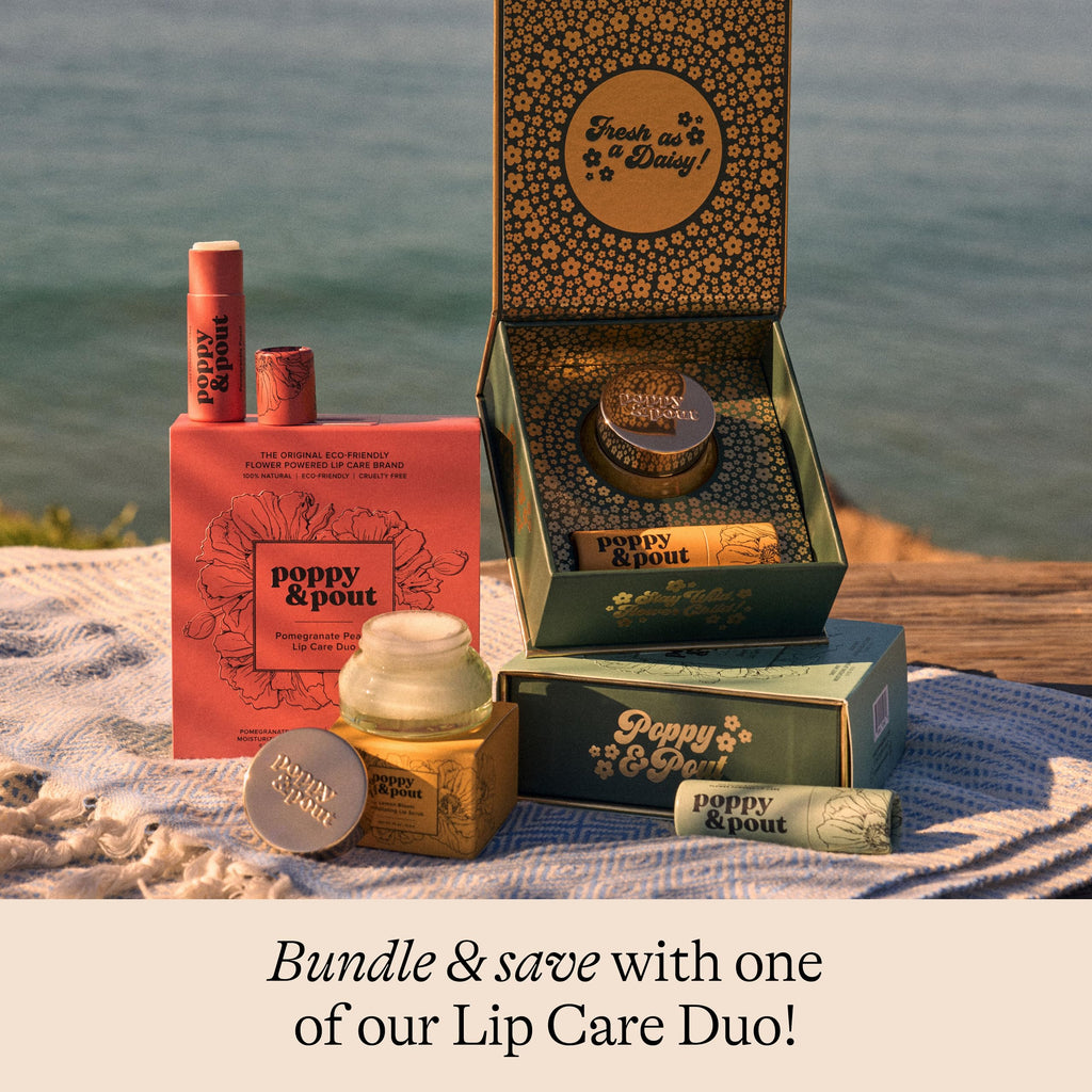 Poppy & Pout Natural Lip Scrub – Pink Grapefruit, Cruelty-Free, Recyclable Glass Jar