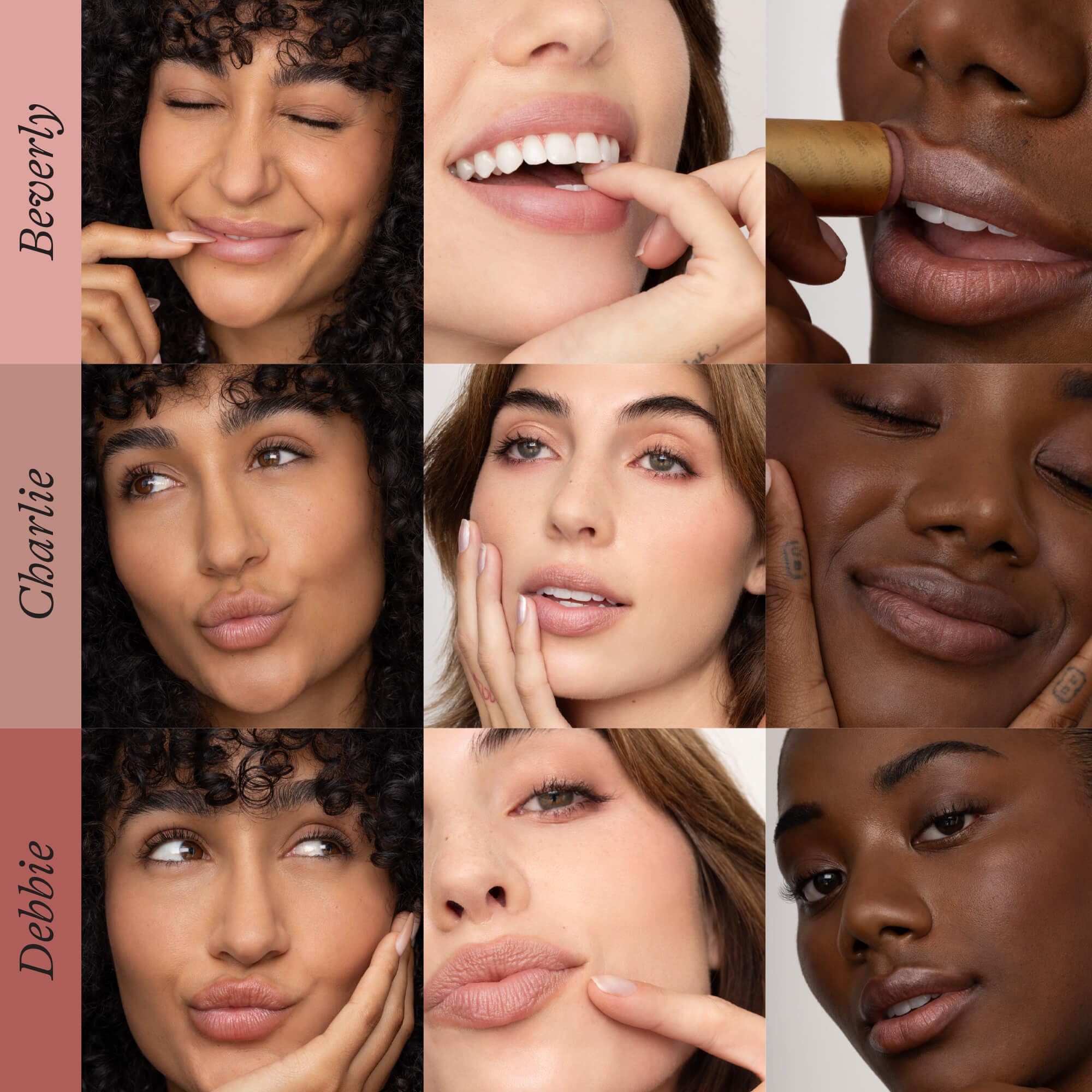 Poppy & Pout All Natural Lip Tints – Bare & Beautiful Trio | Cruelty Free, Sustainable Cardboard Tubes