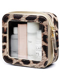 Popvibe Clear Leopard Makeup Bag – Compact Faux Leather Pouch for Purse, Travel & On-the-Go Essentials
