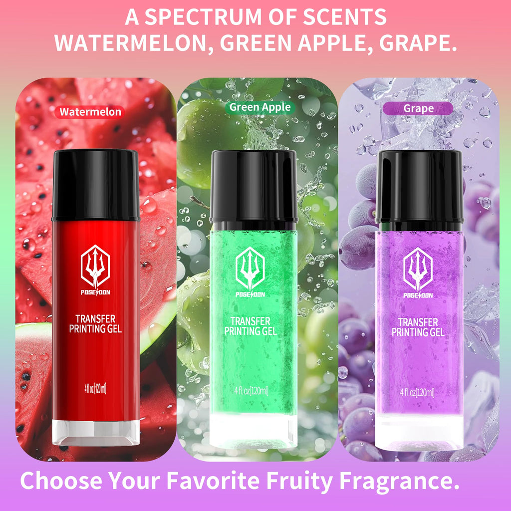 POSEIDON Tattoo Stencil Transfer Gel – Long-Lasting, Smudge-Proof, Juicy Grape Scent (4 fl oz / 120 ml)