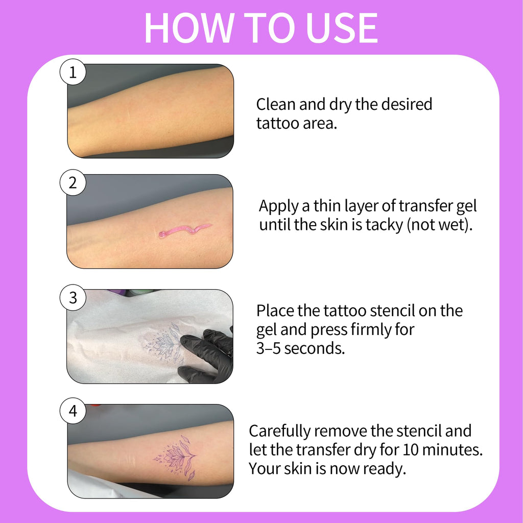 POSEIDON Tattoo Stencil Transfer Gel — 8 oz / 240 ml, Long-Lasting & Smudge-Proof for Paper & Machines (Juicy Grape Scent)