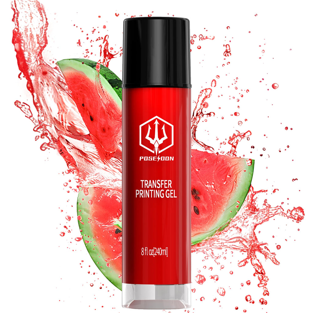 POSEIDON Tattoo Stencil Transfer Gel — 8 oz, Long-Lasting & Smudge-Proof, Watermelon Scent