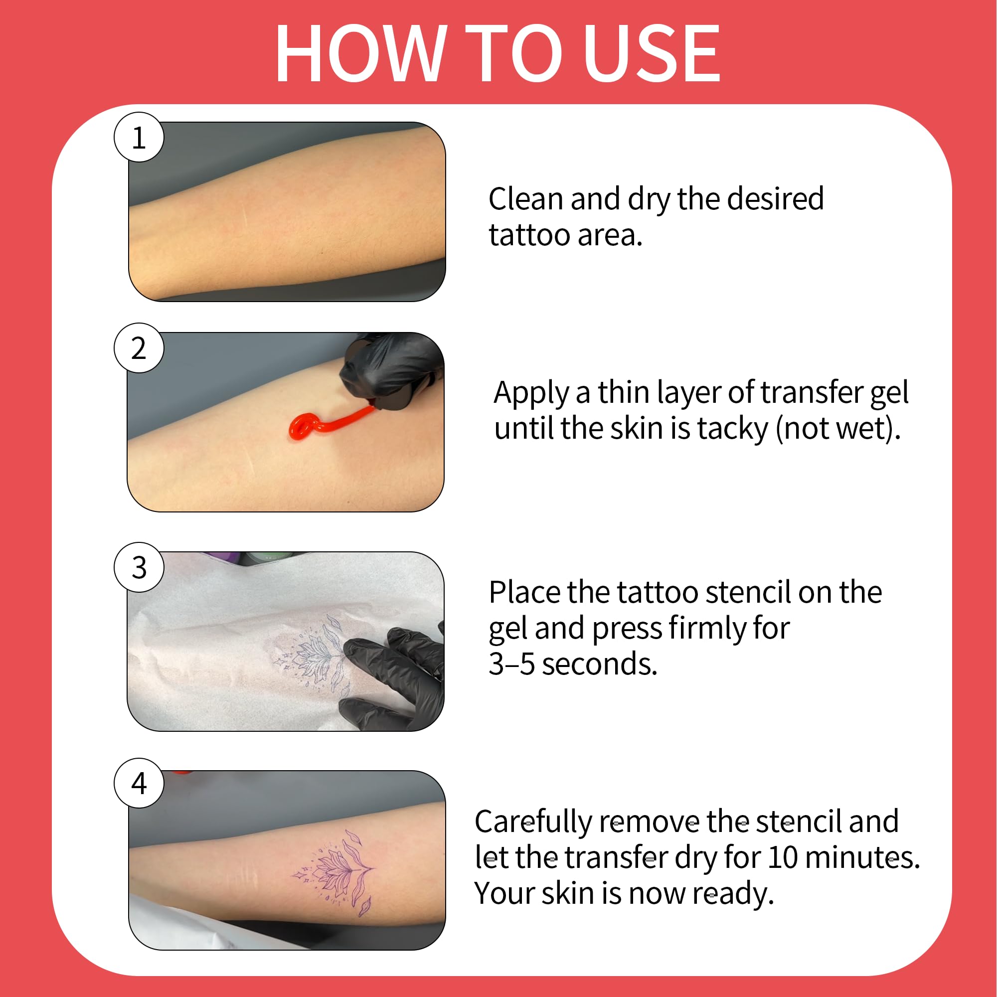 POSEIDON Tattoo Stencil Transfer Gel — 8 oz, Long-Lasting & Smudge-Proof, Watermelon Scent