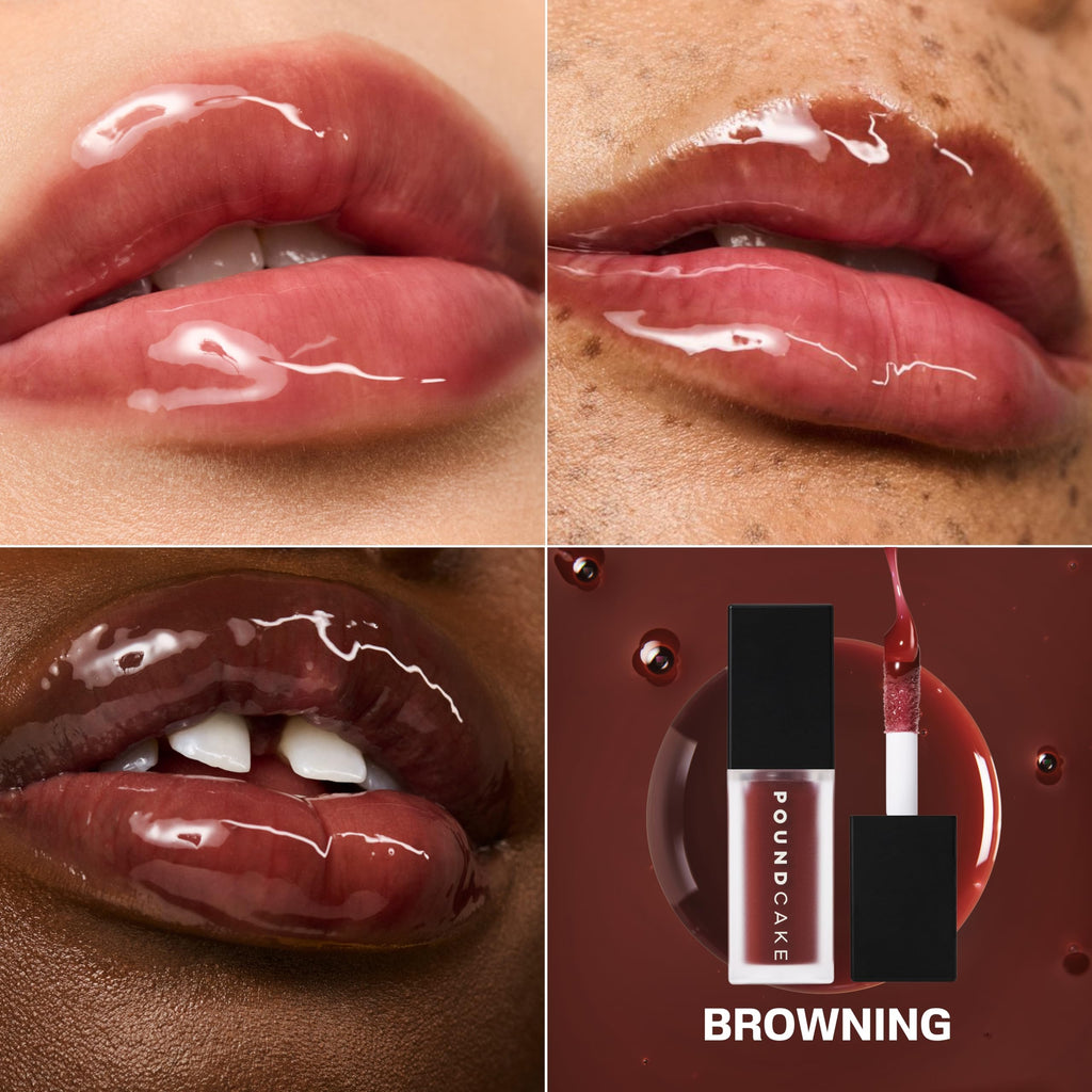 Pound Cake Cake Theory Lip Tone Equalizing Oil – Hydrating, High-Shine Lip Oil in Browning