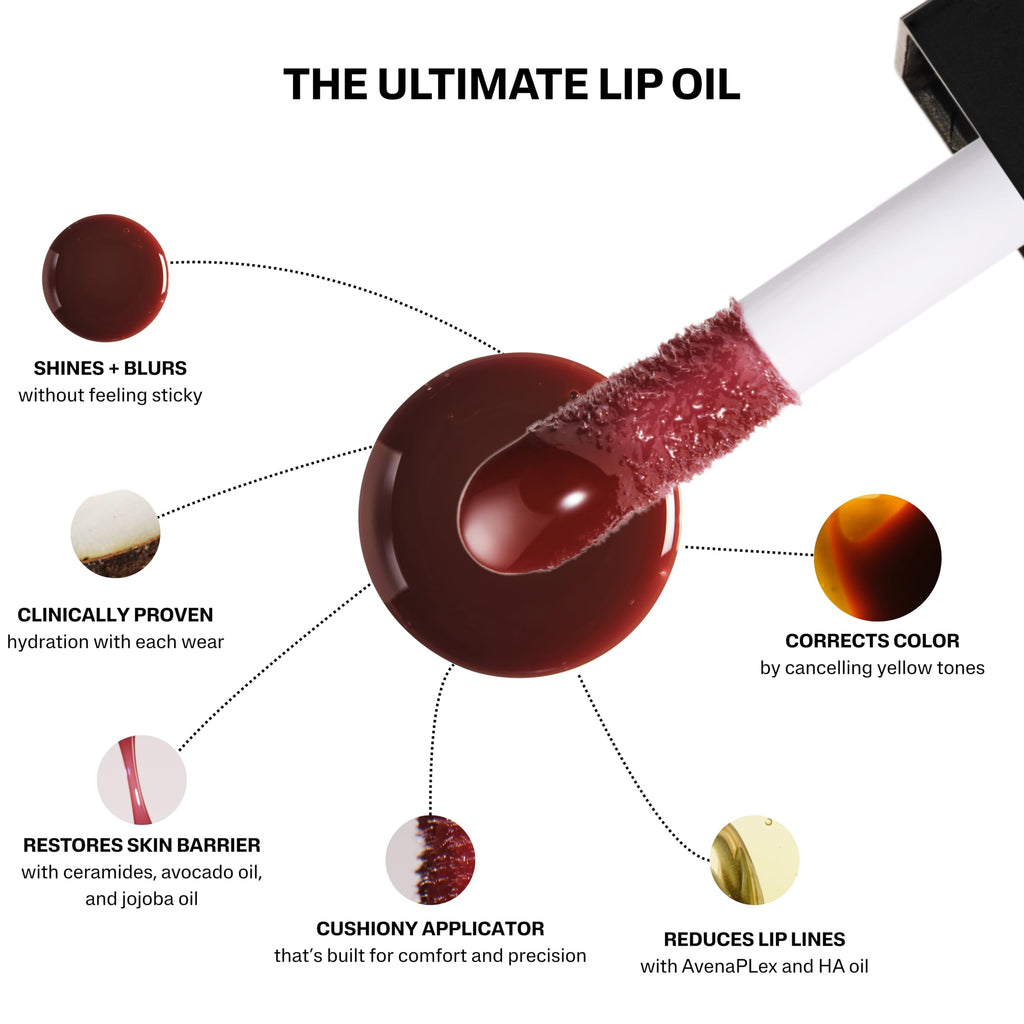 Pound Cake Cake Theory Lip Tone Equalizing Oil – Hydrating, High-Shine Lip Oil in Browning