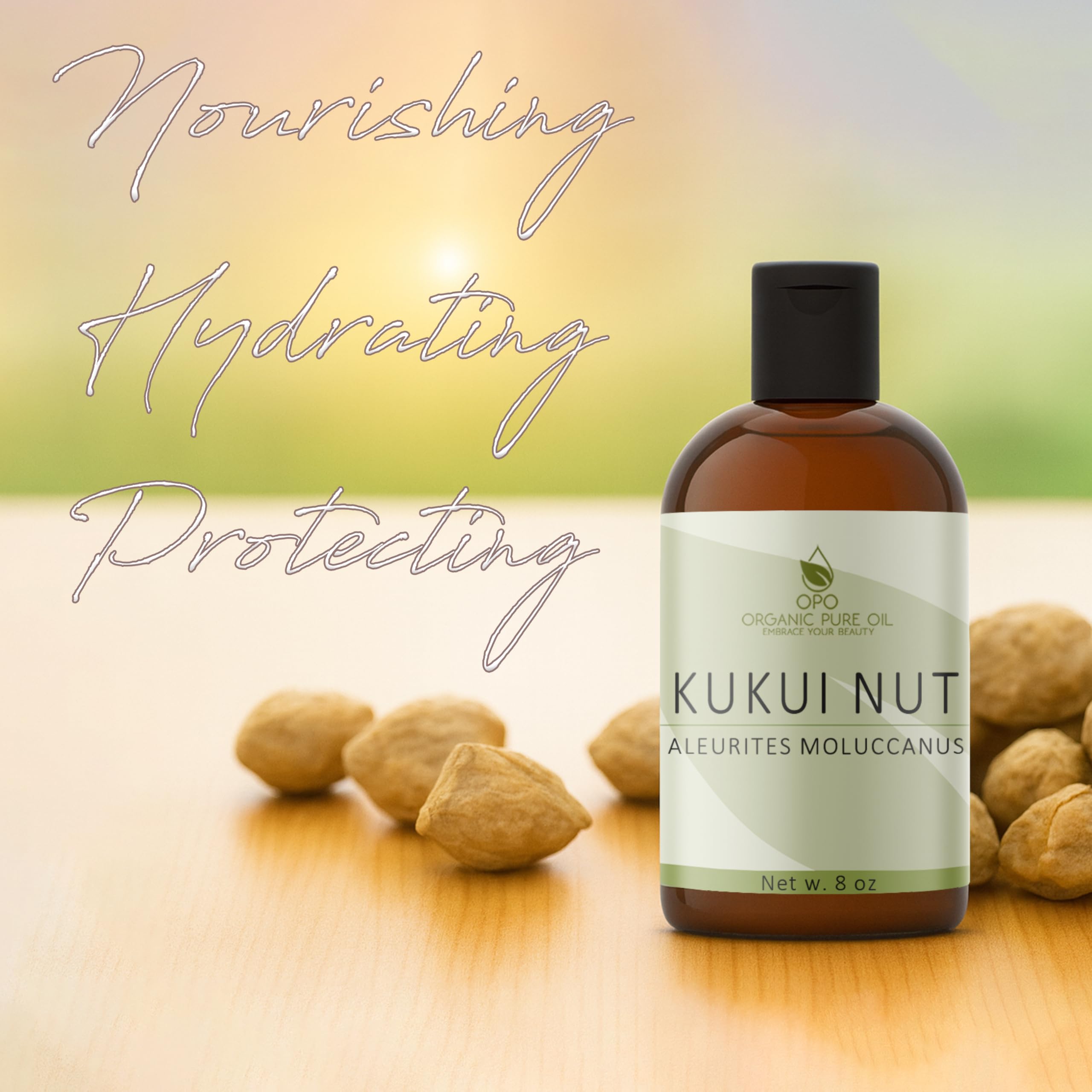Pousutong Kukui Nut Oil – 8 oz Pure Carrier Oil for Hair & Skin